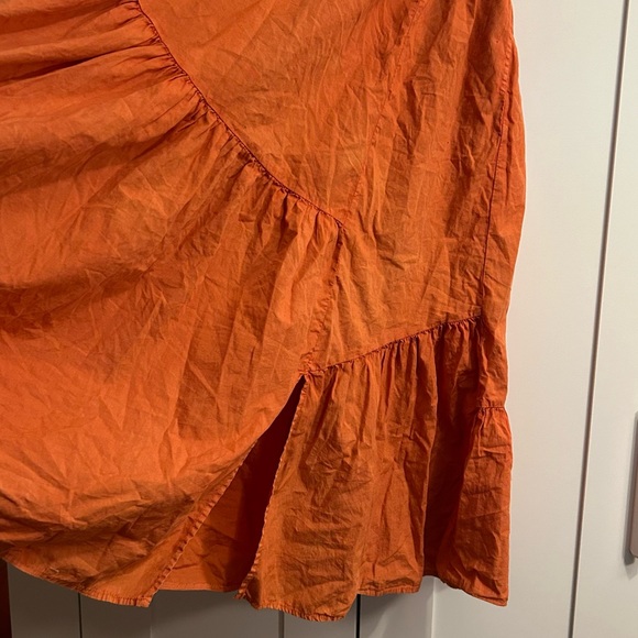 Free People All About Tiers Midi Skirt Swing Orange XS - Picture 10 of 10